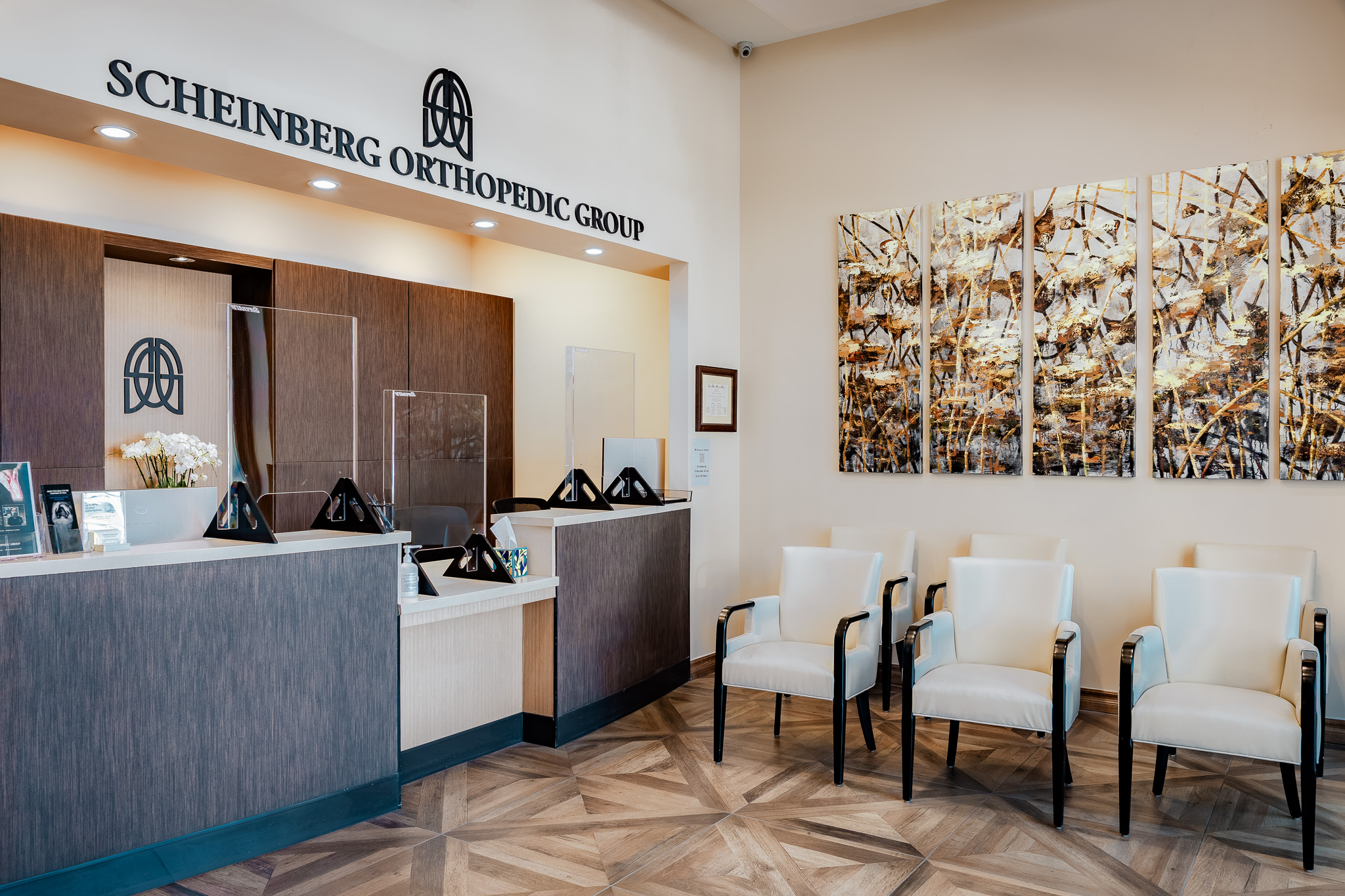 Reception and waiting room at Scheinberg Orthopedic Group in Santa Barbara