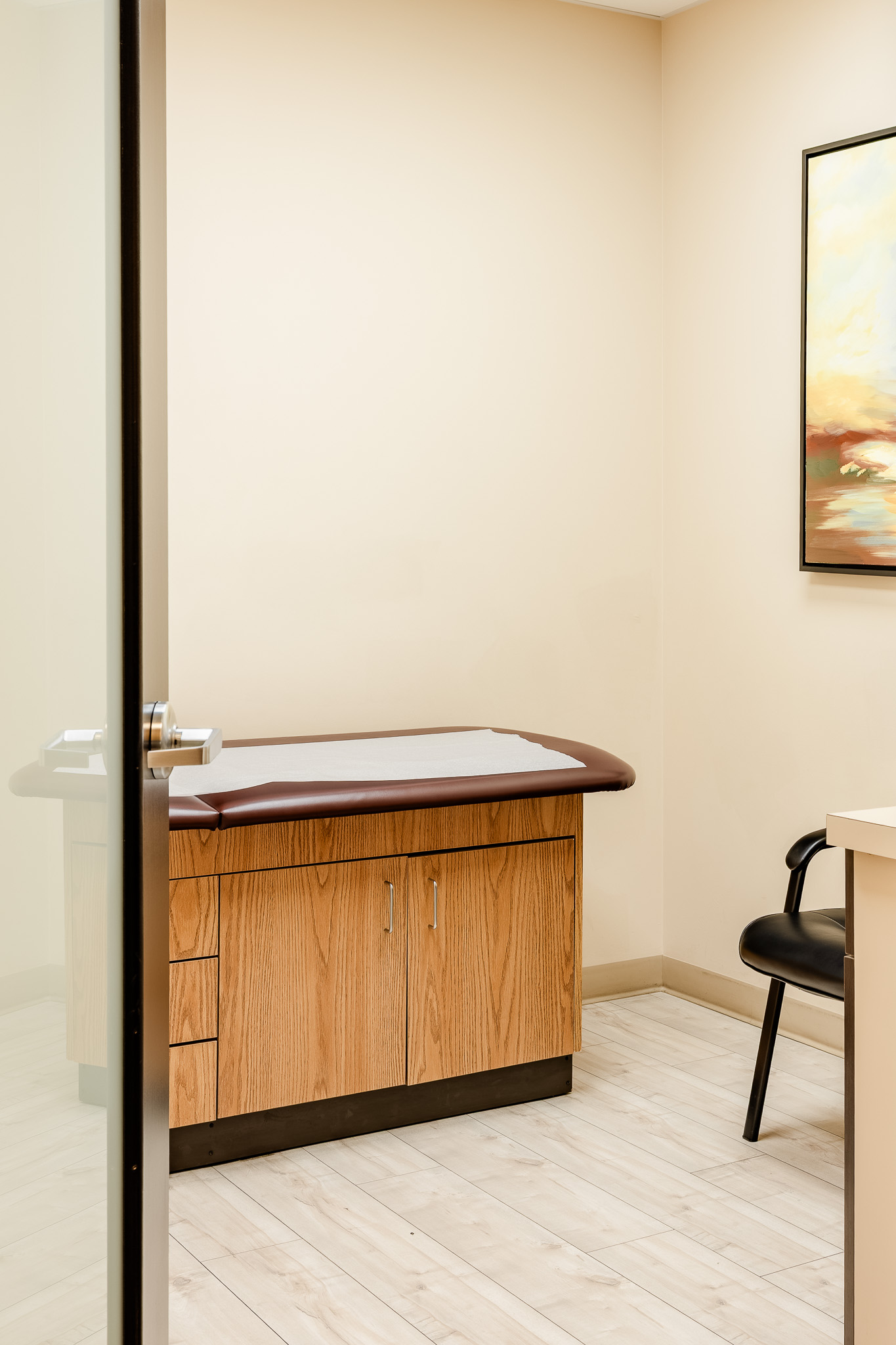 An exam room at the office